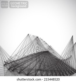 Abstract geometric background made of lines. Vector.