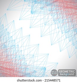 Abstract geometric background made of lines. Vector.