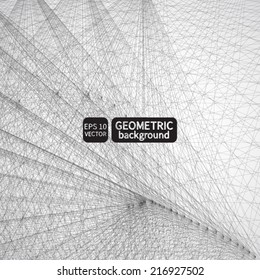 Abstract geometric background made of lines. Communication Vector.