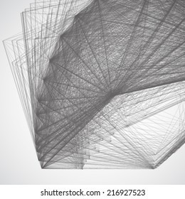 Abstract geometric background made of lines. Communication Vector.