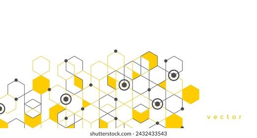 Abstract geometric background made of lines. Isometric squares. Technological drawing. Vector illustration .