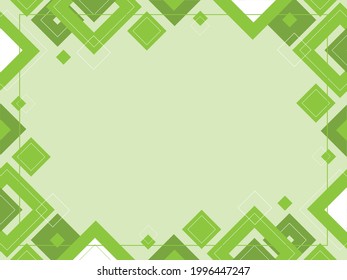 Abstract geometric background made from triangles and squares. Green pattern made from shapes, template with copy space, green and white colors, modern layout, place for text