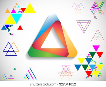 Abstract Geometric Background With Many Different Triangles in Hipster Style . Vector Design Layout for Posters , Brochures .
