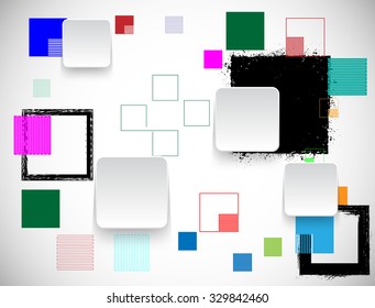 Abstract Geometric Background With Many Different Squares in Hipster Style . Vector Design Layout for Poster