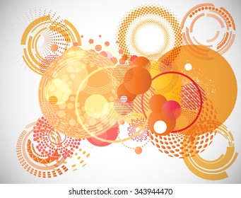 Abstract Geometric Background With Many Different Circles in Hipster and Grunge Style . Vector Design Layout for Posters , Brochures .  Modern Geometry Template.