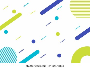 Abstrakter geometrischer Hintergrund. Memphis Element Dynamic Formens Composition. Vektorillustration