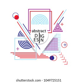 Abstract geometric background. Memphis style. For printing covers, banners, sales, flyers. Modern design .