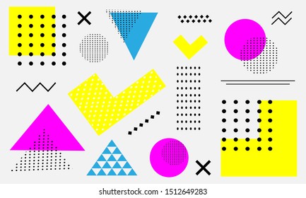 Abstract geometric background, Memphis style, design background for brochure, covers, fashion concept.