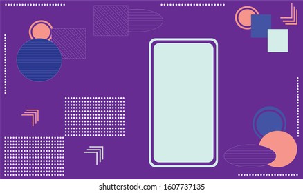 Abstract geometric background in Memphis style Cover Template Poster Banner Vertical copy space