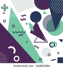 Abstract geometric background, Memphis style, design background for brochure, covers, fashion concept, poster, card design.