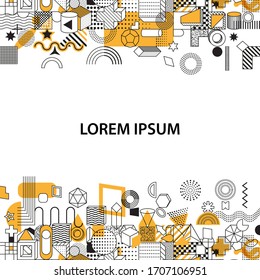 Abstract geometric background. Memphis style pattern. Design for magazine, leaflet, billboard, sale.