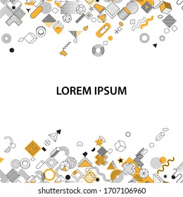 Abstract geometric background. Memphis style pattern. Design for magazine, leaflet, billboard, sale.