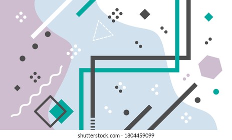 Abstract geometric background, Memphis style design background template graphics, colorful geometric shapes pattern