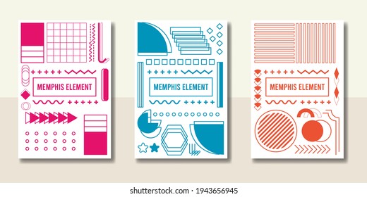Resumen de fondo geométrico en estilo memphis , memphis set vector style con elementos de color. Elemento de diseño para revista, folleto, cartelera, volante y folleto.