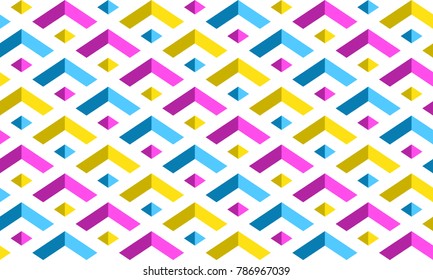 Abstract geometric background in memphis style. Vector.