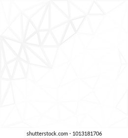 Abstract geometric background with mesh of triangles. Polygonal space. Low Poly. Trend white texture.