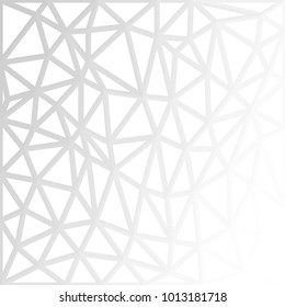 Abstract geometric background with mesh of triangles. Polygonal space. Low Poly. Trend white texture.