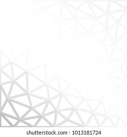 Abstract geometric background with mesh of triangles. Polygonal space. Low Poly. Trend white texture.