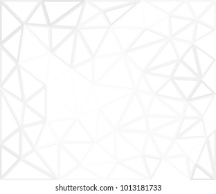Abstract geometric background with mesh of triangles. Polygonal space. Low Poly. Trend white texture.