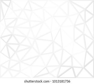 Abstract geometric background with mesh of triangles. Polygonal space. Low Poly. Trend white texture.