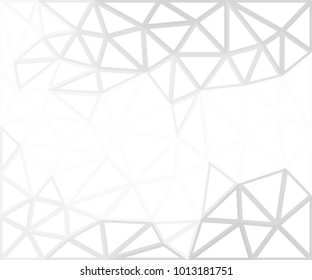 Abstract geometric background with mesh of triangles. Polygonal space. Low Poly. Trend white texture.