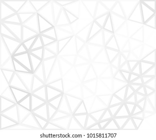 Abstract geometric background with mesh of triangles. Polygonal space. Low Poly. Trend white texture.
