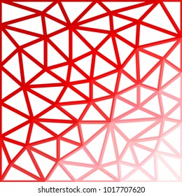 Abstract geometric background with mesh of triangles. Polygonal space. Low Poly. Trend white red texture.