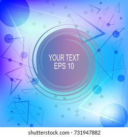 Abstract Geometric Background with Minimal Round Text Box Design - Eps 10 Vector Illustration.