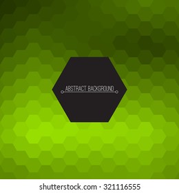 Abstract geometric background. Modern design green hexagons pattern