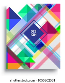 
Abstract geometric background, modern diagonal background Geometric design element, blue, yellow and red diagonal lines & triangles. for poster and cover template.