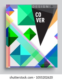 
Abstract geometric background, modern diagonal background Geometric design element, blue, yellow and red diagonal lines & triangles. for poster and cover template.