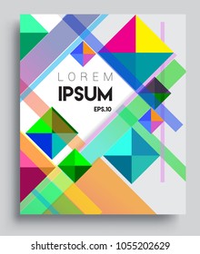 
Abstract geometric background, modern diagonal background Geometric design element, blue, yellow and red diagonal lines & triangles. for poster and cover template.