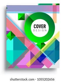 
Abstract geometric background, modern diagonal background Geometric design element, blue, yellow and red diagonal lines & triangles. for poster and cover template.