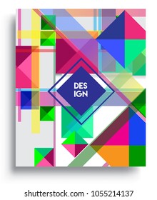 
Abstract geometric background, modern diagonal background Geometric design element, blue, yellow and red diagonal lines & triangles. for poster and cover template.
