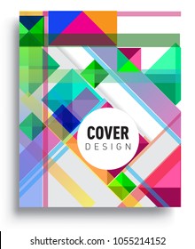 
Abstract geometric background, modern diagonal background Geometric design element, blue, yellow and red diagonal lines & triangles. for poster and cover template.
