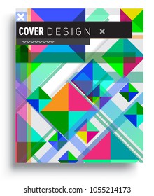 
Abstract geometric background, modern diagonal background Geometric design element, blue, yellow and red diagonal lines & triangles. for poster and cover template.