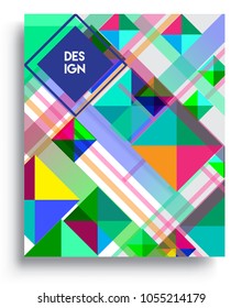 
Abstract geometric background, modern diagonal background Geometric design element, blue, yellow and red diagonal lines & triangles. for poster and cover template.