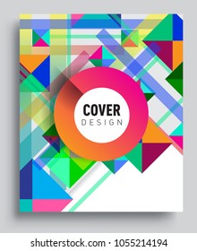 
Abstract geometric background, modern diagonal background Geometric design element, blue, yellow and red diagonal lines & triangles. for poster and cover template.