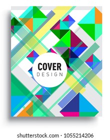 
Abstract geometric background, modern diagonal background Geometric design element, blue, yellow and red diagonal lines & triangles. for poster and cover template.