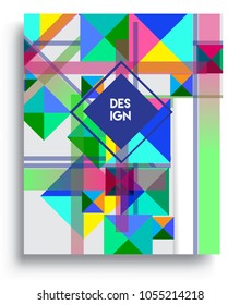 
Abstract geometric background, modern diagonal background Geometric design element, blue, yellow and red diagonal lines & triangles. for poster and cover template.