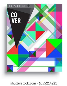 
Abstract geometric background, modern diagonal background Geometric design element, blue, yellow and red diagonal lines & triangles. for poster and cover template.