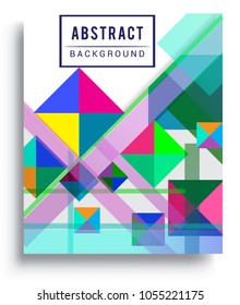 
Abstract geometric background, modern diagonal background Geometric design element, blue, yellow and red diagonal lines & triangles. for poster and cover template.