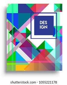 
Abstract geometric background, modern diagonal background Geometric design element, blue, yellow and red diagonal lines & triangles. for poster and cover template.