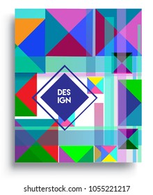 
Abstract geometric background, modern diagonal background Geometric design element, blue, yellow and red diagonal lines & triangles. for poster and cover template.