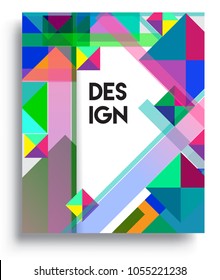 
Abstract geometric background, modern diagonal background Geometric design element, blue, yellow and red diagonal lines & triangles. for poster and cover template.
