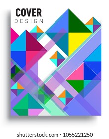 
Abstract geometric background, modern diagonal background Geometric design element, blue, yellow and red diagonal lines & triangles. for poster and cover template.