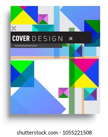 
Abstract geometric background, modern diagonal background Geometric design element, blue, yellow and red diagonal lines & triangles. for poster and cover template.