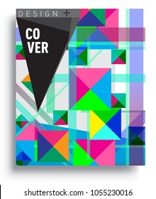 
Abstract geometric background, modern diagonal background Geometric design element, blue, yellow and red diagonal lines & triangles. for poster and cover template.