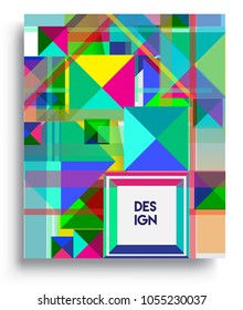 
Abstract geometric background, modern diagonal background Geometric design element, blue, yellow and red diagonal lines & triangles. for poster and cover template.