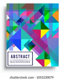 
Abstract geometric background, modern diagonal background Geometric design element, blue, yellow and red diagonal lines & triangles. for poster and cover template.